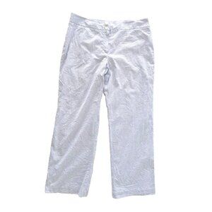 Brooks Brothers Seersucker Pants Size Petite 14P Women's Blue White Lined Pocket